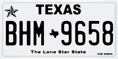 TX license plate BHM9658