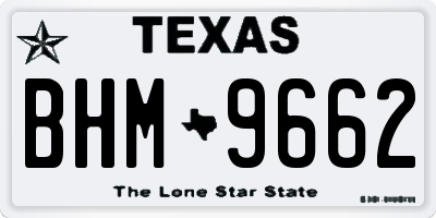 TX license plate BHM9662