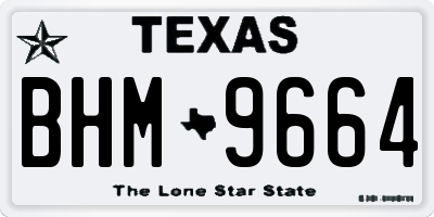 TX license plate BHM9664