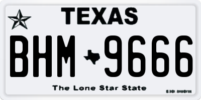 TX license plate BHM9666