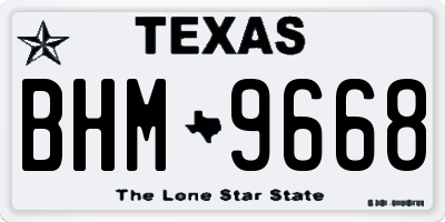TX license plate BHM9668