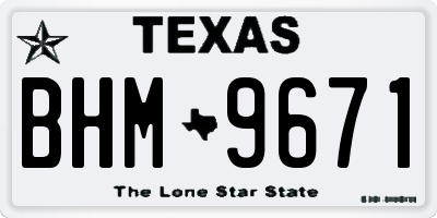 TX license plate BHM9671