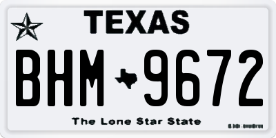 TX license plate BHM9672