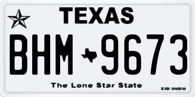 TX license plate BHM9673