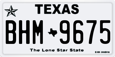 TX license plate BHM9675