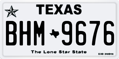 TX license plate BHM9676