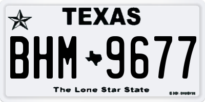 TX license plate BHM9677