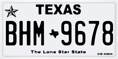 TX license plate BHM9678
