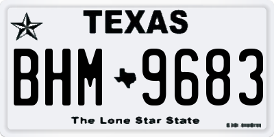 TX license plate BHM9683