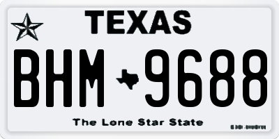 TX license plate BHM9688