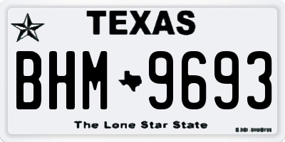 TX license plate BHM9693