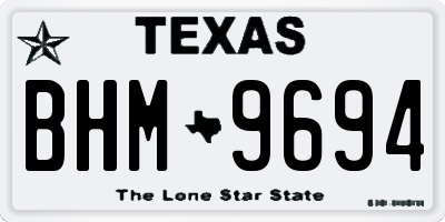 TX license plate BHM9694
