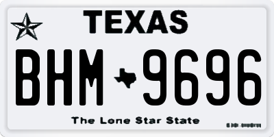 TX license plate BHM9696