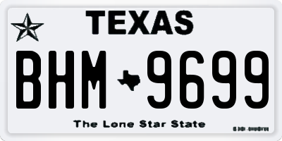 TX license plate BHM9699