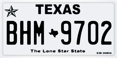 TX license plate BHM9702