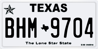 TX license plate BHM9704