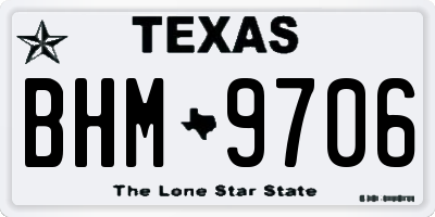 TX license plate BHM9706