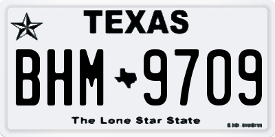 TX license plate BHM9709