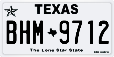 TX license plate BHM9712