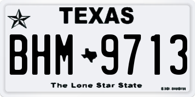 TX license plate BHM9713