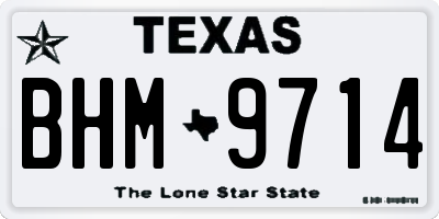 TX license plate BHM9714