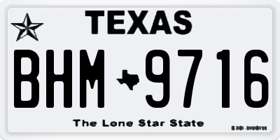 TX license plate BHM9716