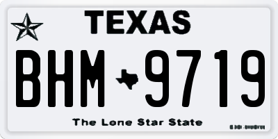 TX license plate BHM9719
