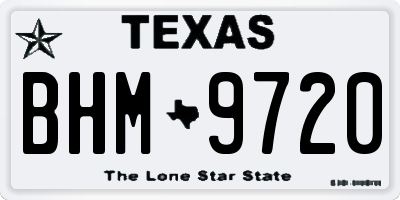 TX license plate BHM9720