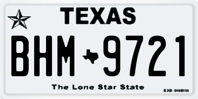 TX license plate BHM9721