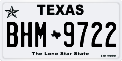 TX license plate BHM9722