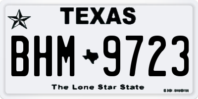 TX license plate BHM9723