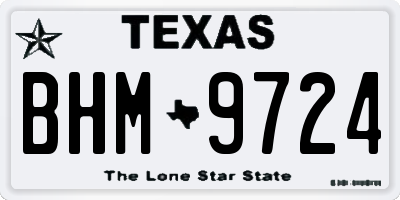 TX license plate BHM9724