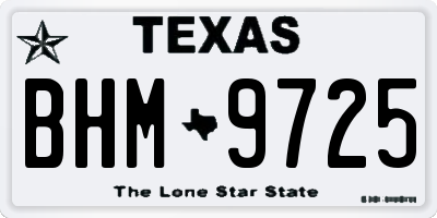 TX license plate BHM9725