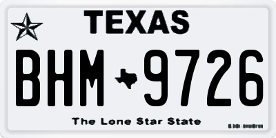 TX license plate BHM9726