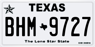 TX license plate BHM9727