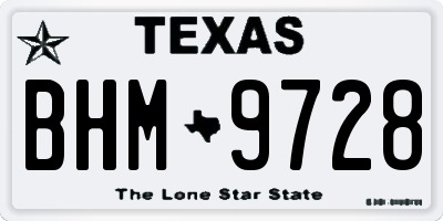 TX license plate BHM9728
