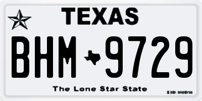 TX license plate BHM9729
