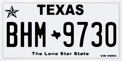 TX license plate BHM9730