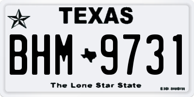 TX license plate BHM9731