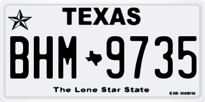 TX license plate BHM9735