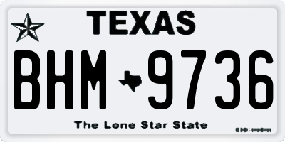 TX license plate BHM9736