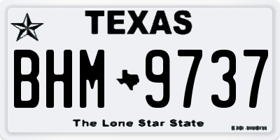 TX license plate BHM9737