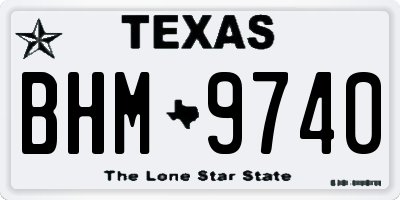 TX license plate BHM9740