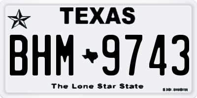 TX license plate BHM9743