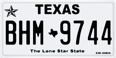 TX license plate BHM9744