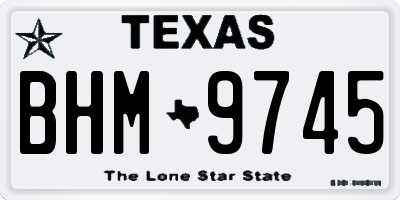 TX license plate BHM9745