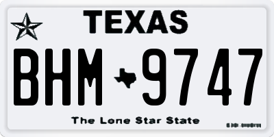TX license plate BHM9747