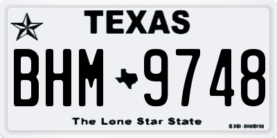 TX license plate BHM9748
