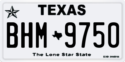 TX license plate BHM9750