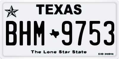 TX license plate BHM9753